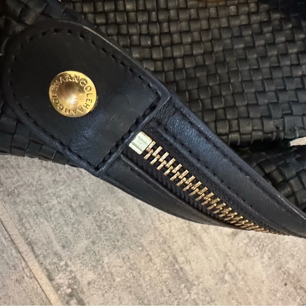 Cole Haan Genevieve Woven Black Leather Bag